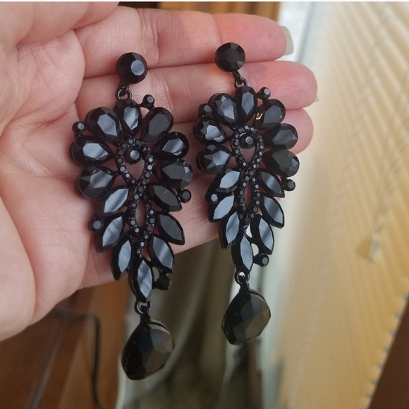 Swarovski Jewelry - Swarovski Elements Black Statement Earrings NEW